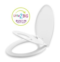 Bemis Little2Big built in potty seat with a side view, cover open