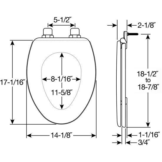 Bemis Jamestown® Toilet Seat 1530SLOW 000