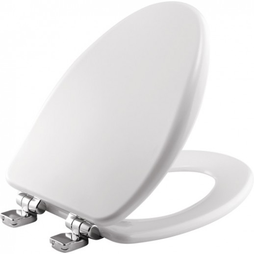 Elongated Enameled Wood White Slow Close Never Loosens Residential Bemis Closed Front Toilet Seats