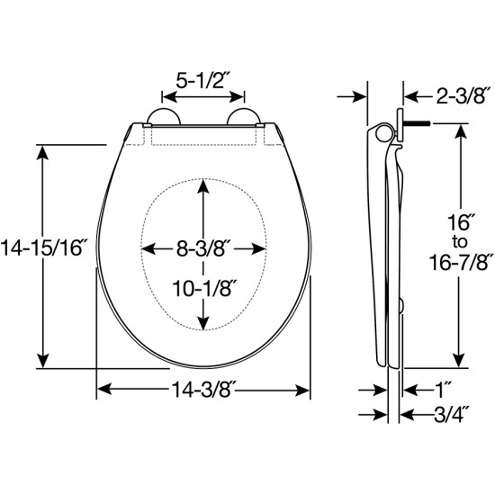 Bemis Push n'Clean™ Toilet Seat 597SLOW 000