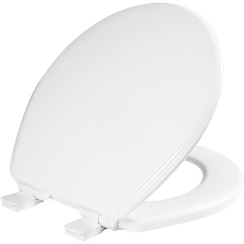BEMIS Bathroom Round Open Front Toilet Seat White Lid Cover Hinge Hardware Kit 