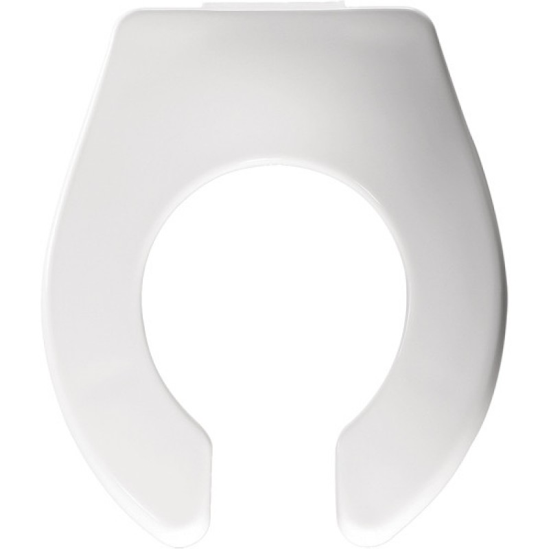 Round Bowls Open Front Toilet Seat White Commercial-grade Heavy Duty Plastic 