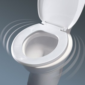 Toilet seat on bowl is wiggling back and forth