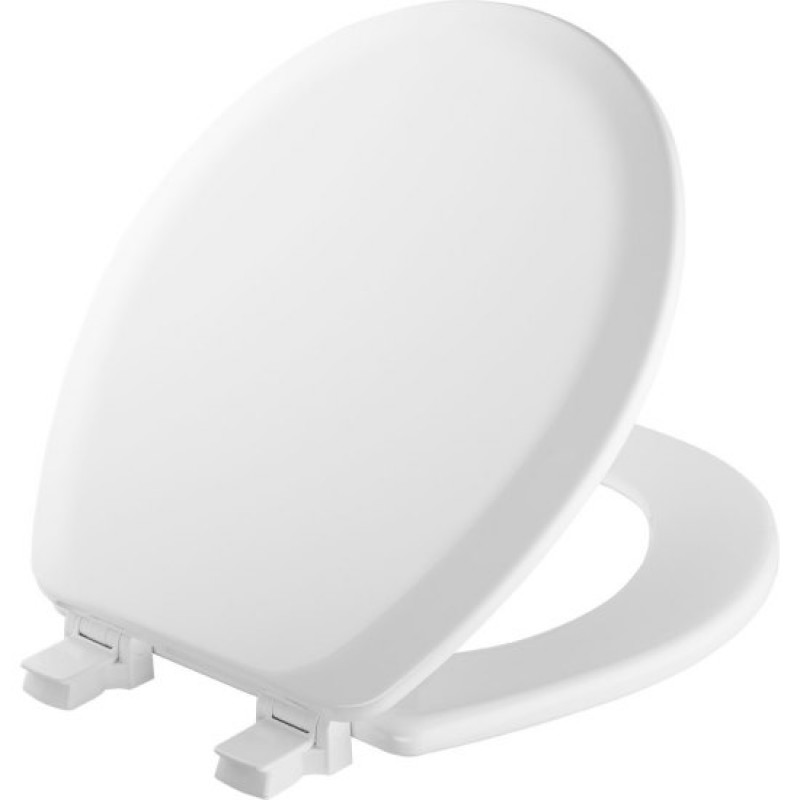MAYFAIR Cameron Toilet Seat will Never Loosen and Easily Remove Durable Enameled Wood ROUND new Biscuit/Linen 
