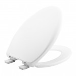 White plastic Bemis toilet seat